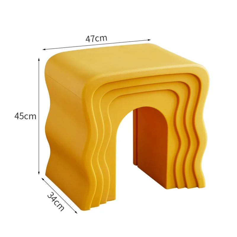 Wholesale 2024 hot selling new Instagram creative wave small coffee table living room cream style coffee shop stool