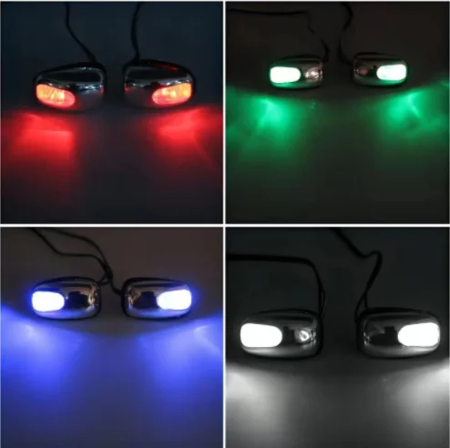 NEW 1 Pair Auto LED Light Windshield Windscreen Jet Spray Nozzle Wiper Washer Lamp