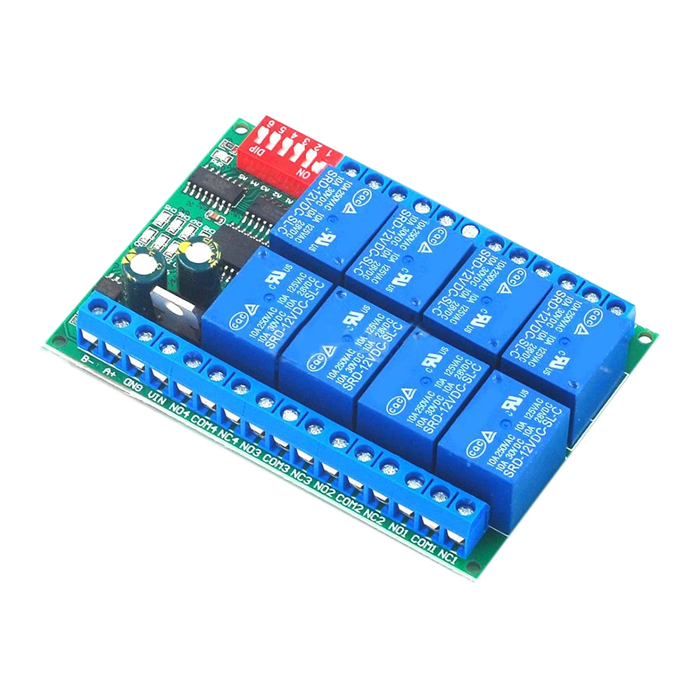  8-канальный RS485 реле Modbus RTU модуль последовательного порта Переключатель дистанционного управления ПЛК контрольная панель