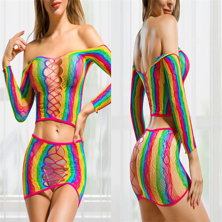 2023 Latest Arrival Hollow Out Bodysuits Mesh Bodystockinsg Sexy Lingerie Colorful Women Fishnet Bodystocking