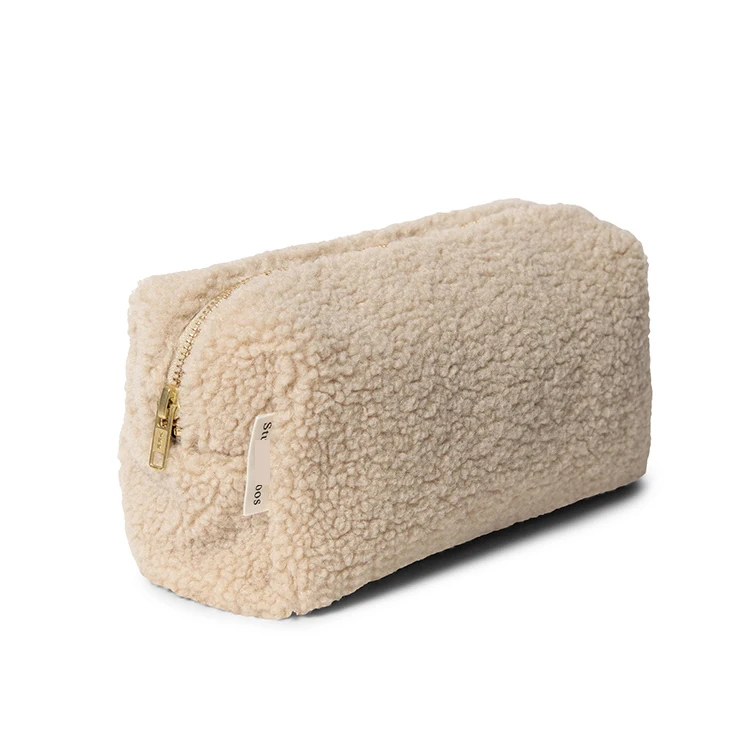 Wholesale Multi Color Plush Lady Cosmetic Pouch Exquisite Teddy Velvet Makeup Bag