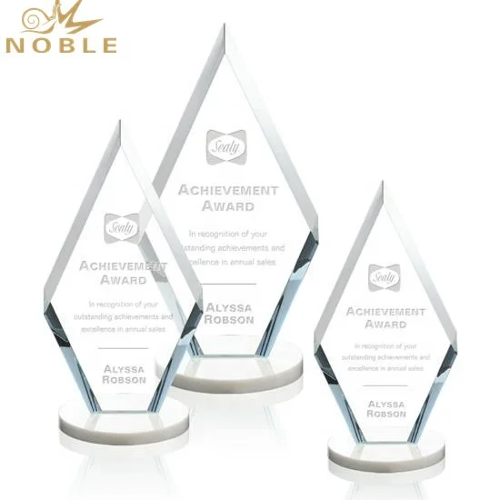 Noble high quality optical K9 crystal custom plaque award
