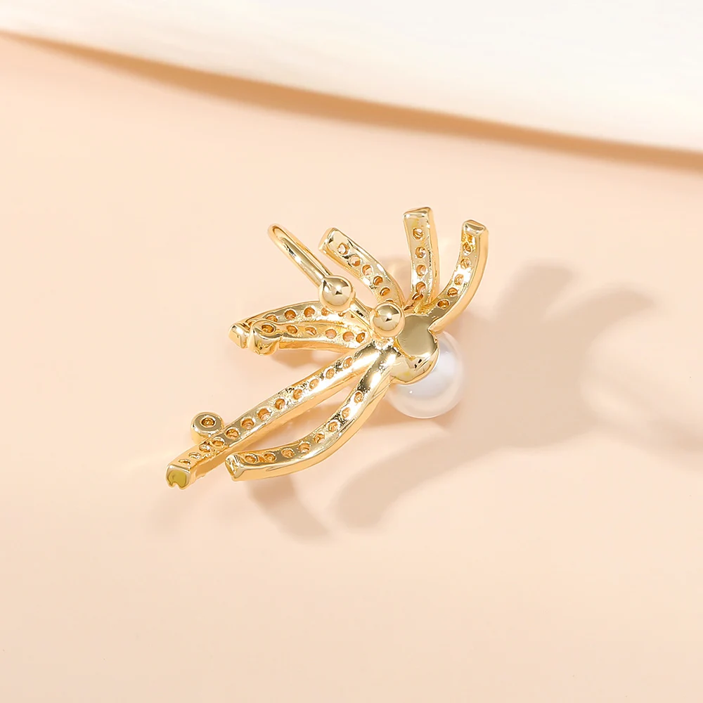 Fashions Ear Bone Cuff Earrings Pearl Jewelry Earrings Clip Silver Plated Cubic Zirconia Vintage for Men Women Brass Flower