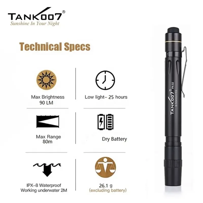 TANK007 Wholesale strong pen torch light medical led flashlight high power flashlight medical pen flashlight Linterna