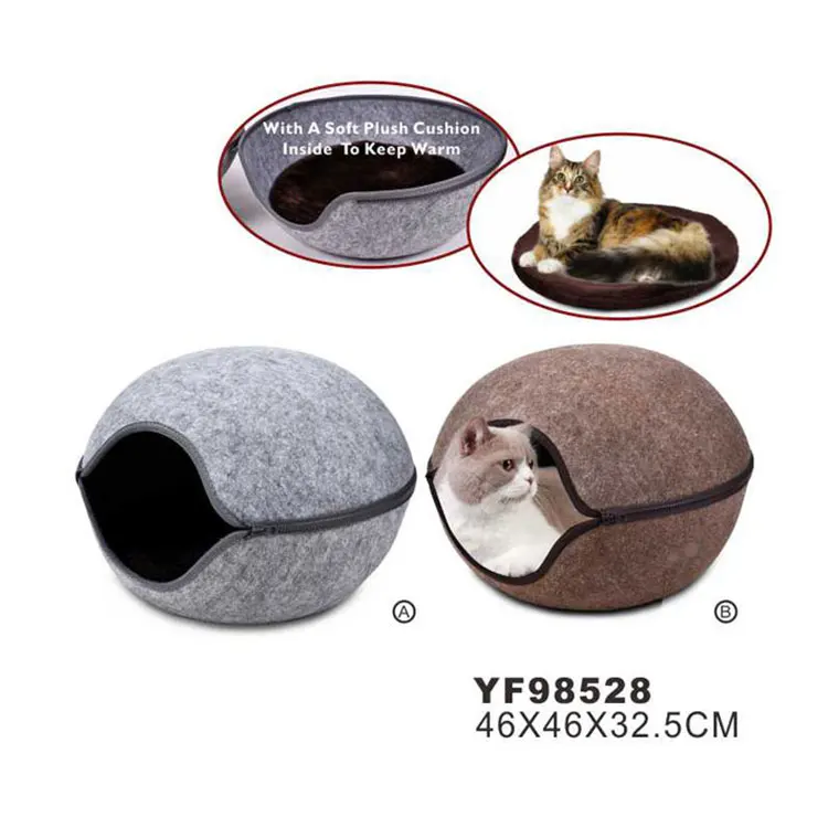 Felt Cat Cave Wholesale Custom Pet Play Tunnel Cat Tunnel Bed Soft Plush Nest Felt Cat Cave Pet Nest