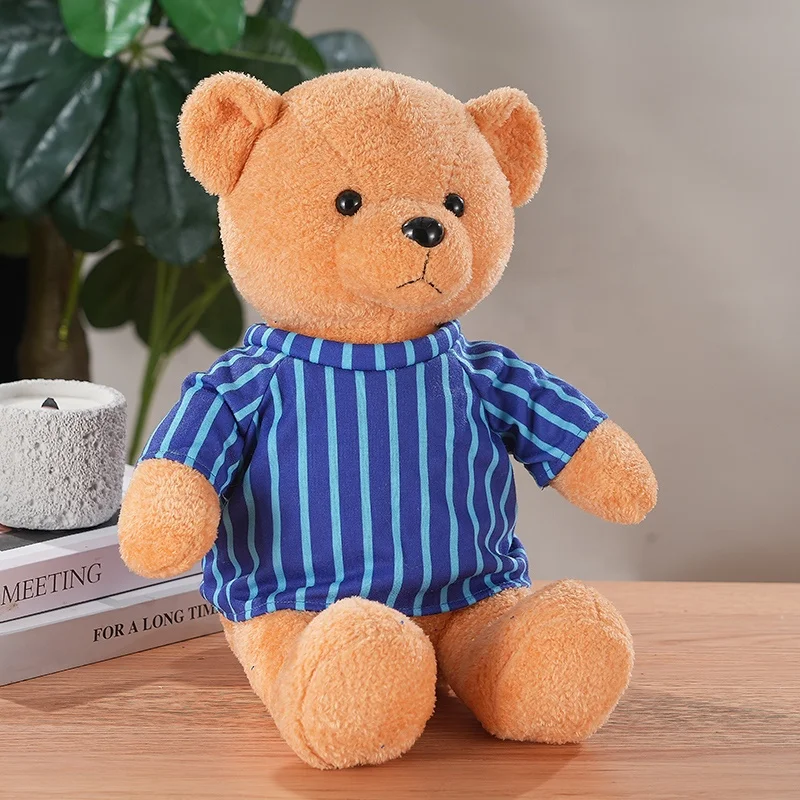 Custom Branded Promotional Teddy Bear Stuffed Animal in T-Shirt Unisex Soft Plush Toy for Kids and Adults