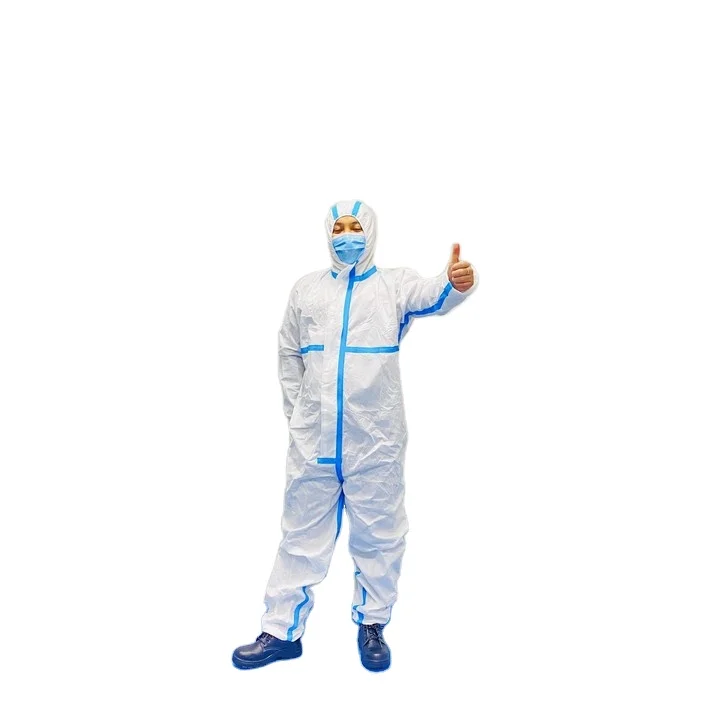 Прямая продажа с завода, комбинезон, защитный костюм, медицинская одежда, СИЗ халат, одноразовые защитные костюмы с CE EN14126