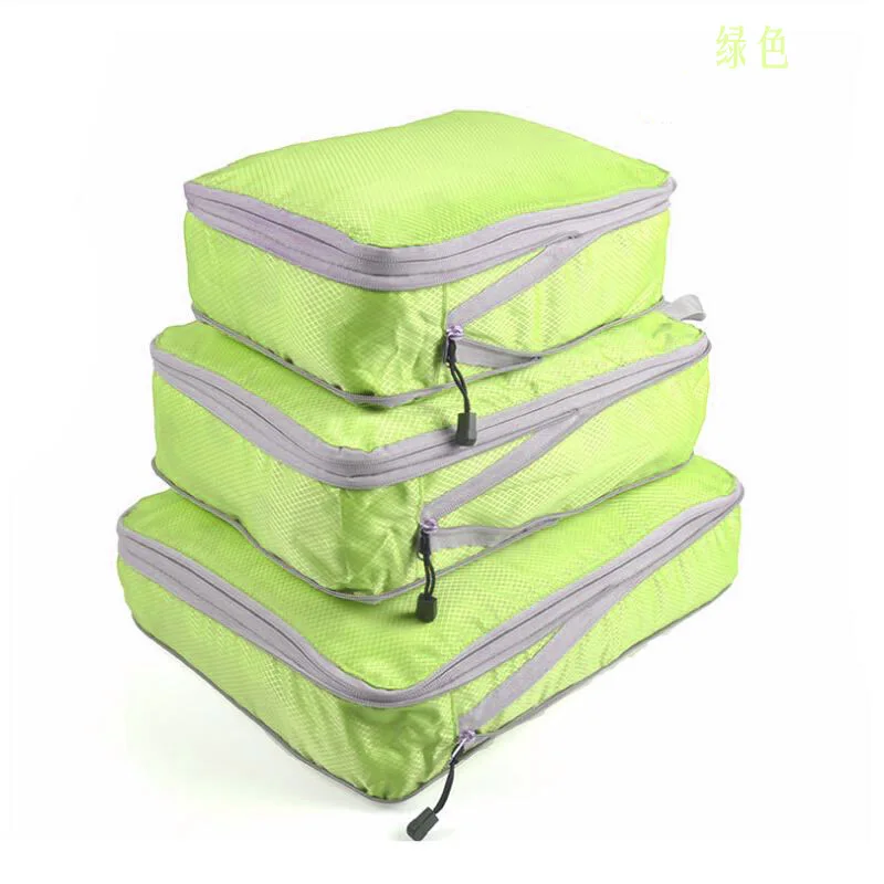 SW Waterproof travel bag set 3pcs set storage Compression Packing Cubes travel expandable Clothes Organizer Storage Bag