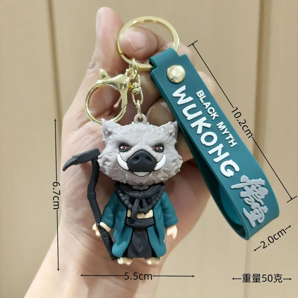 Lawingift Cheap 3D Silicone Wukong Keychain Gift Accessories Black Myth Wukong Pendant Rubber Charm Monkey King Key Rings Chains