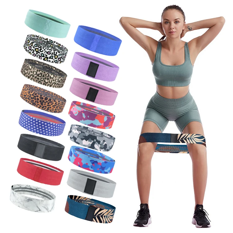 NQ SPORTS  elastic custom printed Camouflage marble hip circle fabric booty bands glute exercise resistance bands