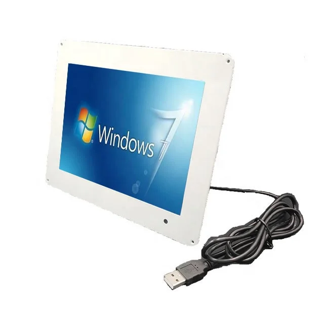 USB capacitive touch screen 8 Inch white metal shell open frame LCD industrial display screen 1024X768 mini VGA computer monitor