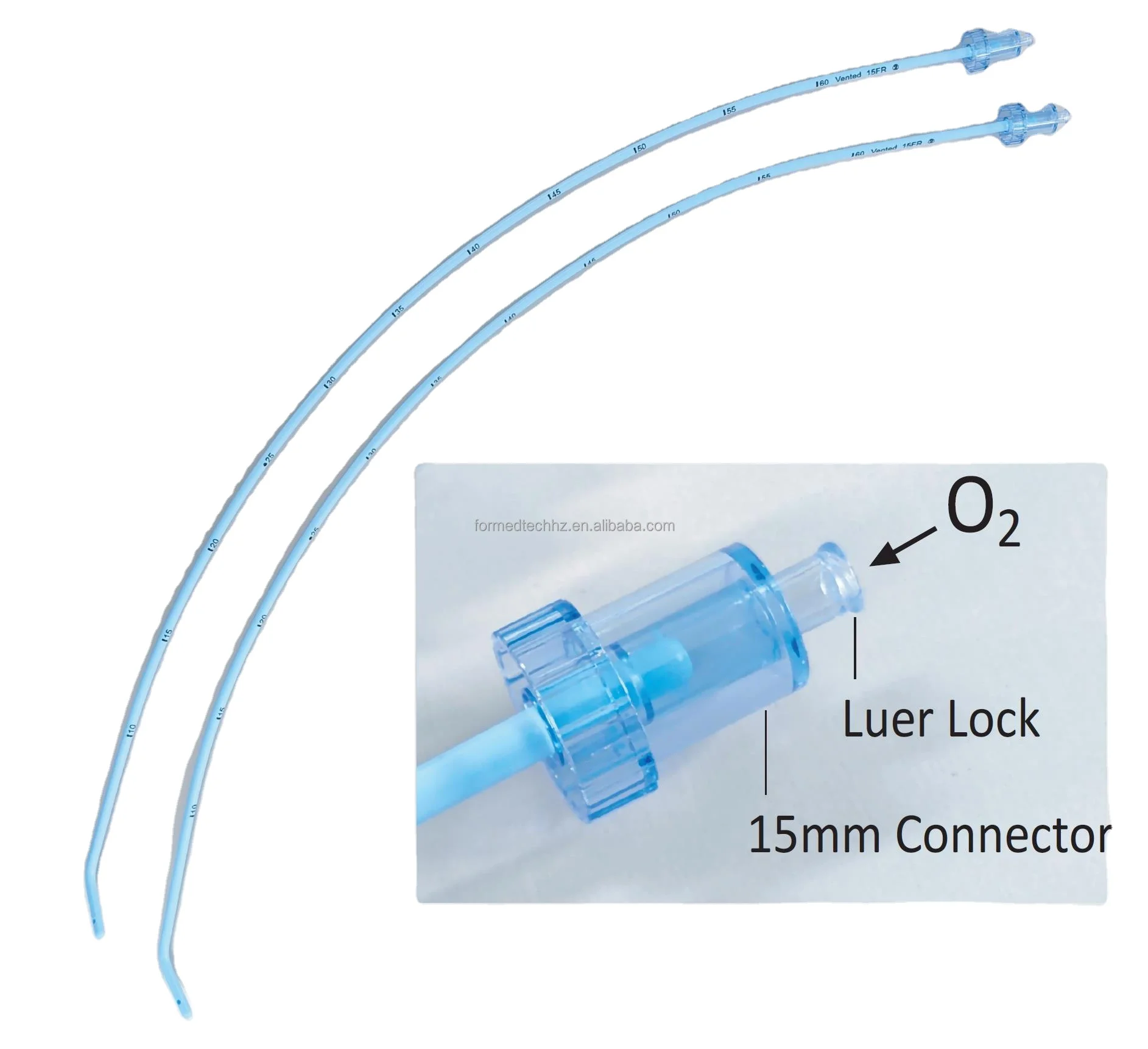 Hollow  Tracheal tube introducer , intubation bougie ,hollow ET tube exchanger with ruer connector