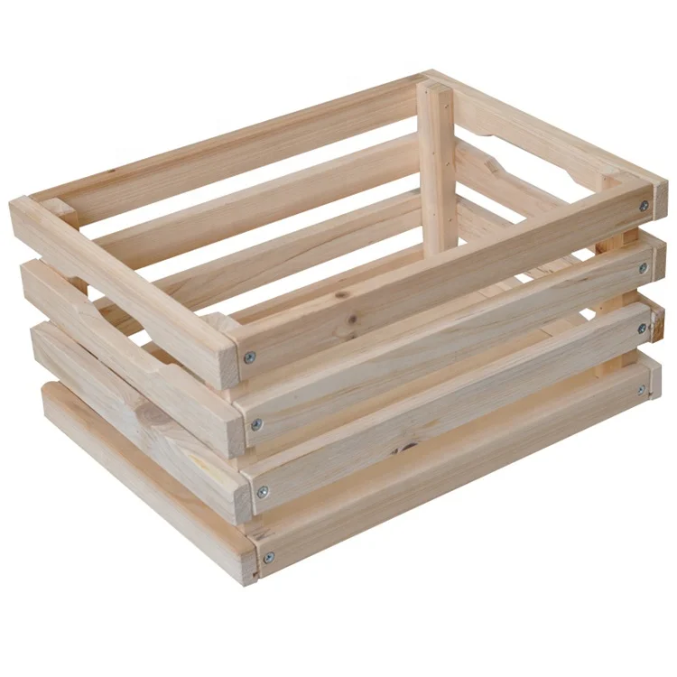 
Wholesale Customized IBEI product Handmade natural wooden craft gift Vegetable Fruit wine packing box Book Sundry storage crate 