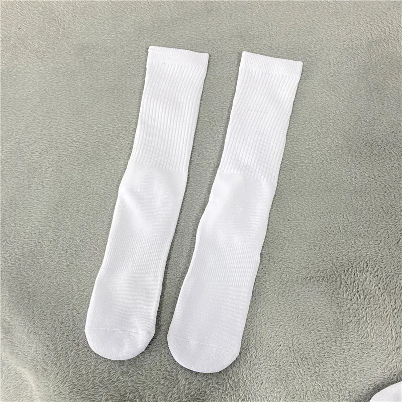 Athletic Sports Thick Cushion Terry Polyester Knee High Socks For White Sublimation Transfer
