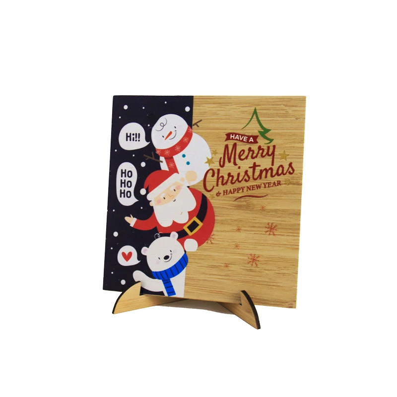 Bamboo Wood Base Photo Postcard Greeting Card Display Stand