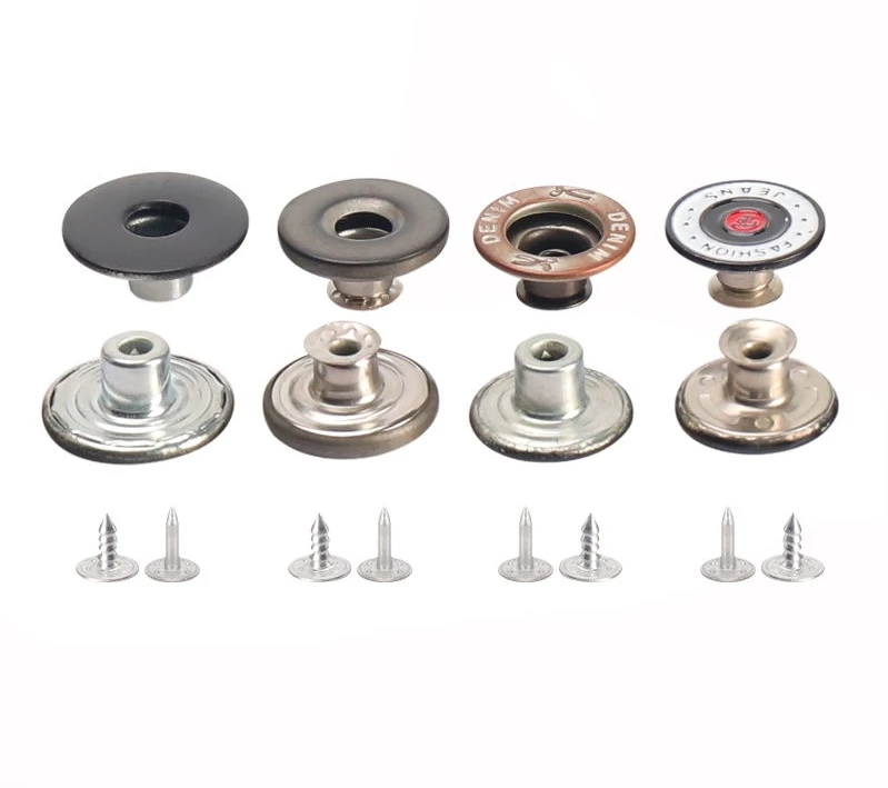 Custom Logo Metal Button Cheap Price Custom Jean Button round Zinc Alloy Button for Denim Garments Plated Technique