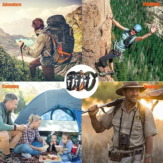 Hot Selling 550 Paracord Survival Bracelet 5 in 1 Adjustable Size Paracord Compass Rope Bracelet for Camping