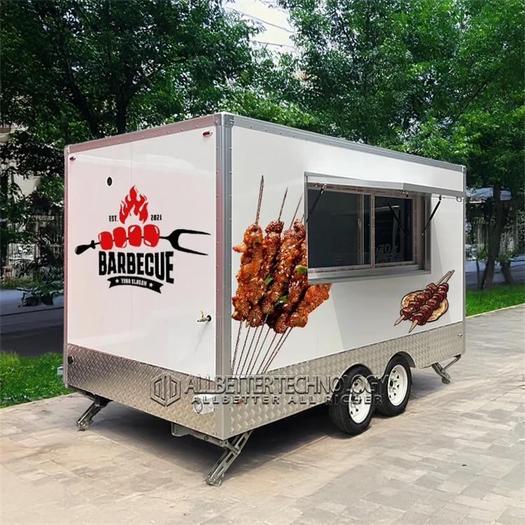 Custom Size Color Mobile Kitchen Restaurant Food Cart Fast Food Truck Mobile Tacos Truck Food Trailer With Kitchen Equipment