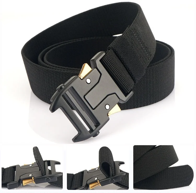Sturdy armor Quick Release Dump Zinc Alloy Metal Ratcheting Breaking Strength Buckle Clasp Nylon Tactical Belt