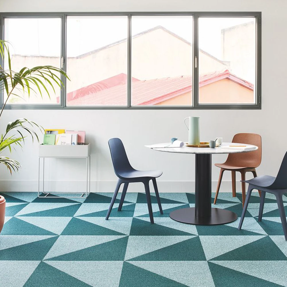 Eco-friendly carpet tiles flooring commercial 60x60 3d carpet scenery floor tiles 3mm orange office carpet floor tiles