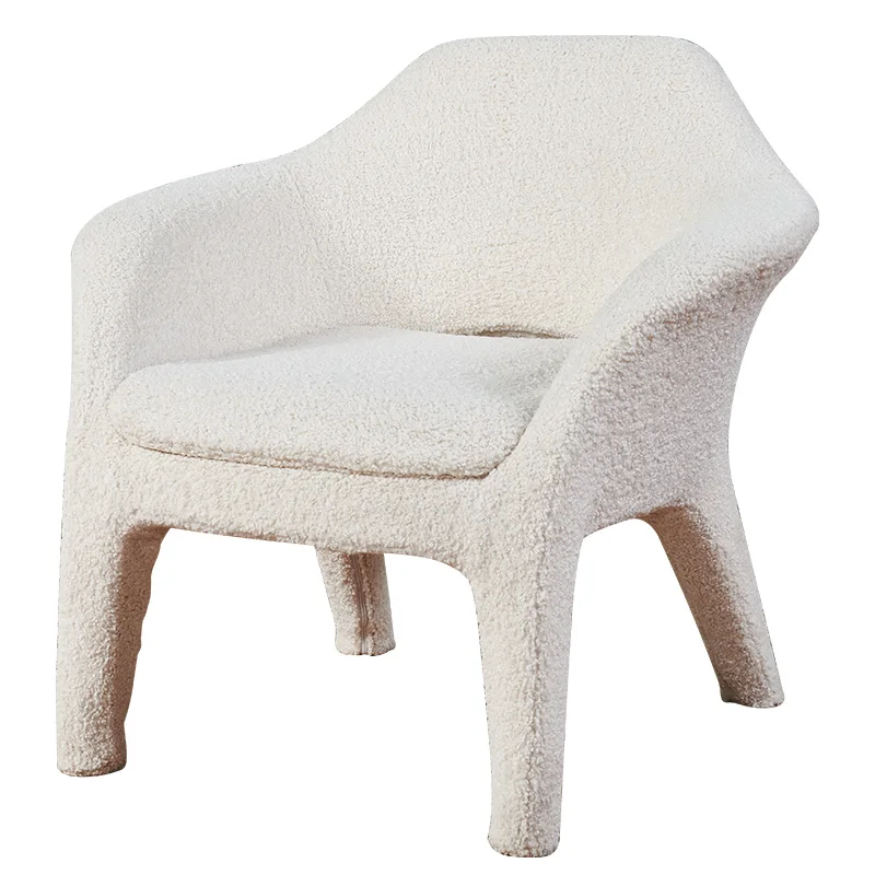Lamb velvet chair simple designer personality lazy sofa living room balcony tatami