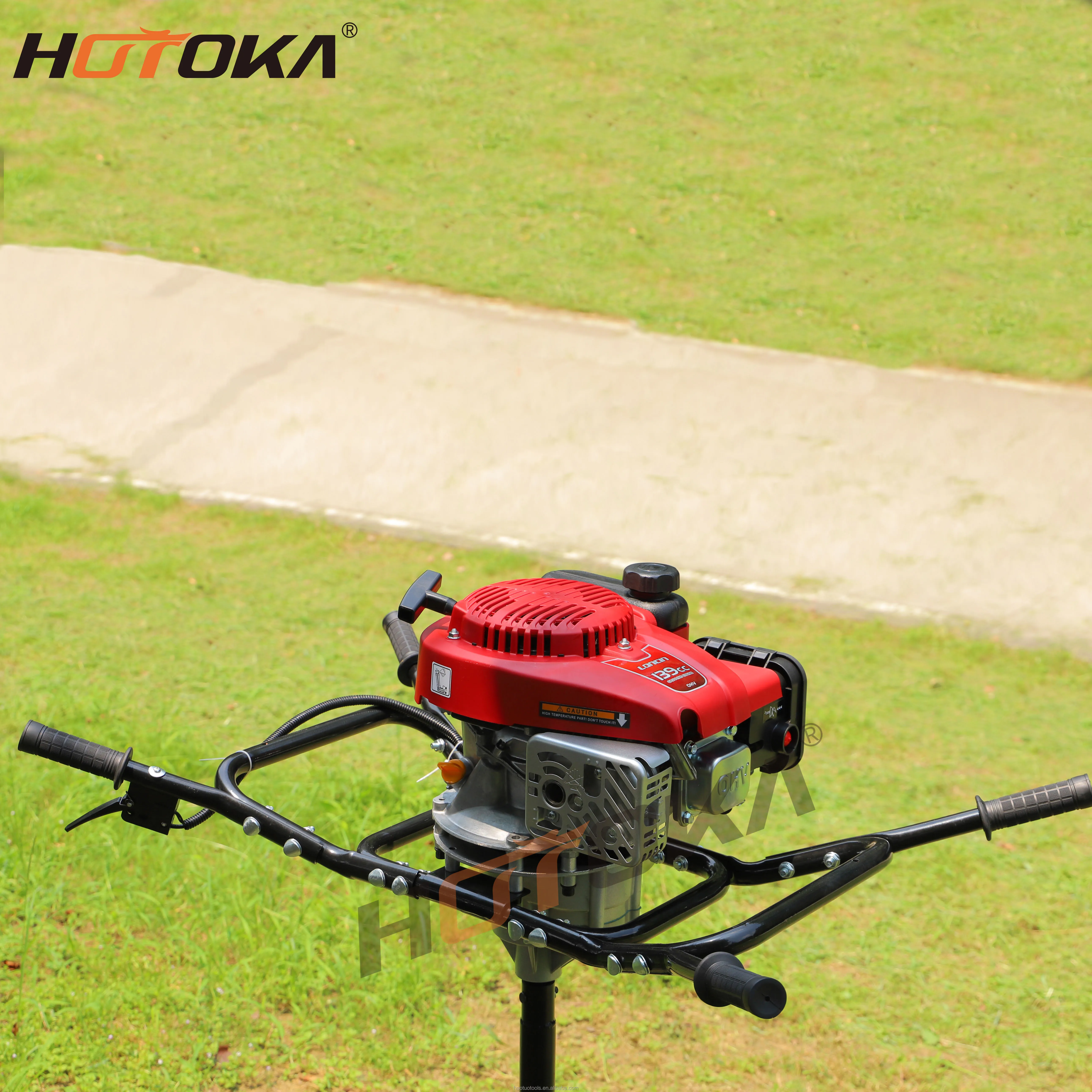 2-Man 139cc 4-Stroke Power Earth Auger Stand Manual Earth Drilling Ground Drill Machine for Garden Hole Digging