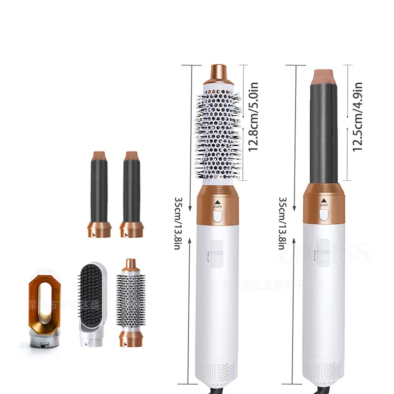 5 in 1 Air Hair Styling Tools Wrap 110000 RPM Ionic Hair Dryer Curlers, Round Blow Dryer Brush, Hair Straightener Brush,Nozzle