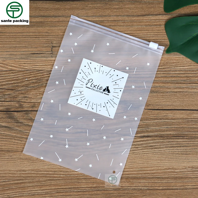 frosted zipper packaging bag underwear swimsuit socks home storage plastic pouch