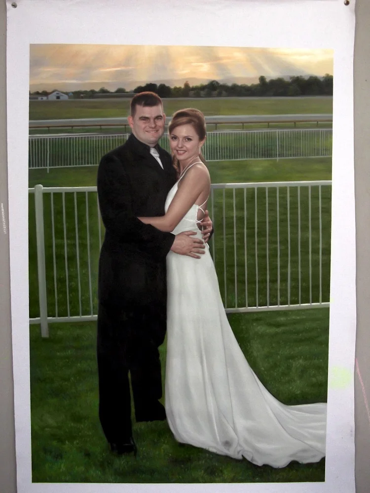 High quality wedding portrait art painting form photo