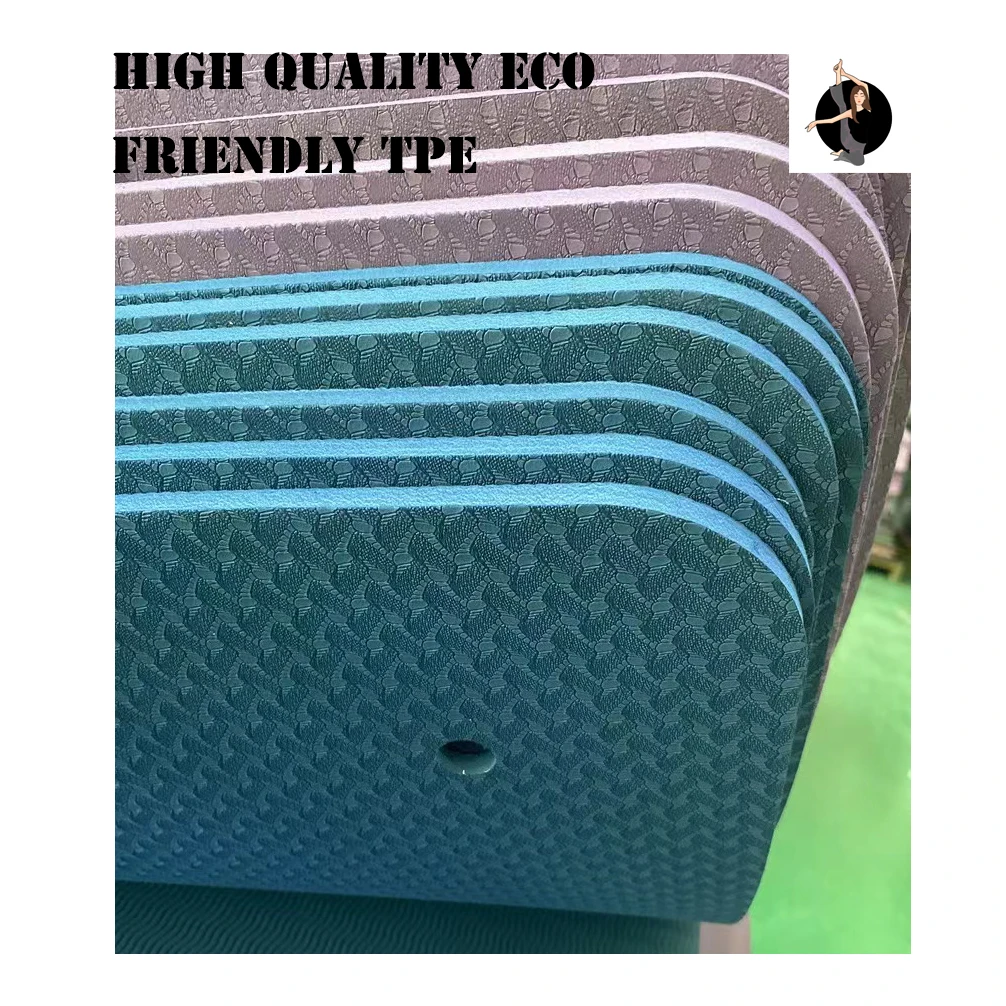 Waterproof 6mm tpe anti slip yoga mat with carry strap 8 gym xxl