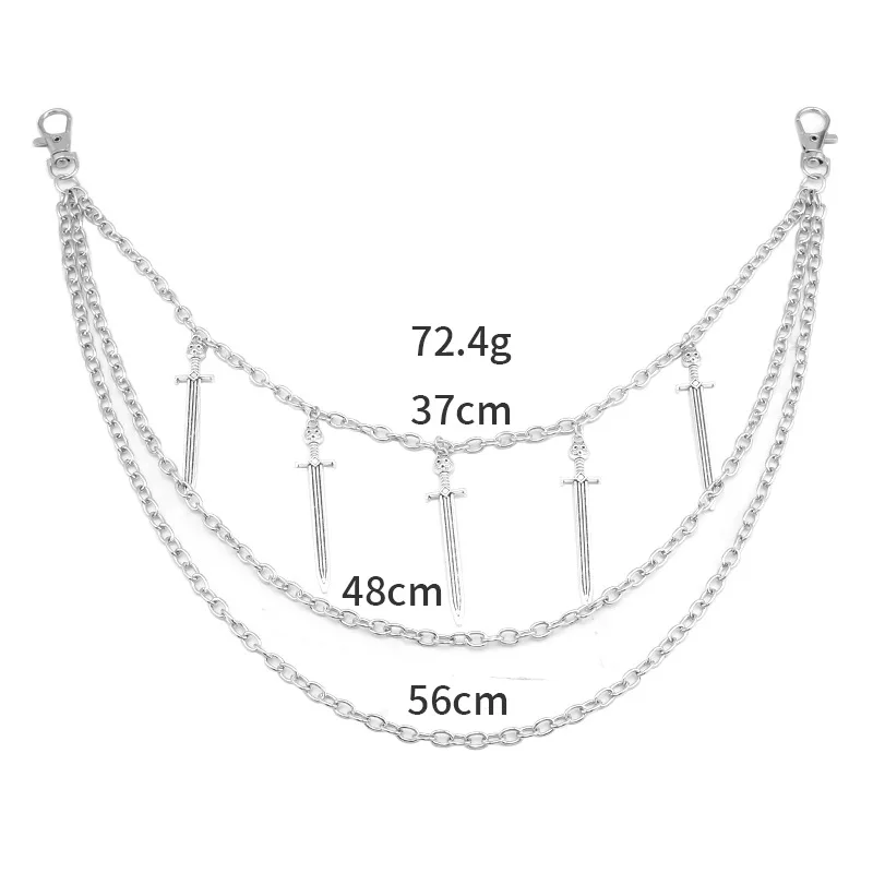 Wholesale Long Sword Pendant Waist Chain Multi-Layer Metal Retro Chain Body Chain Sexy Accessories