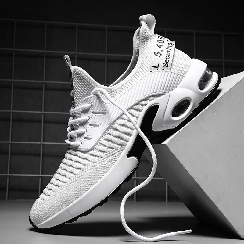 
Custom Men Breathable Mesh Sneakers Air Cushion Pu Soles Shoes 