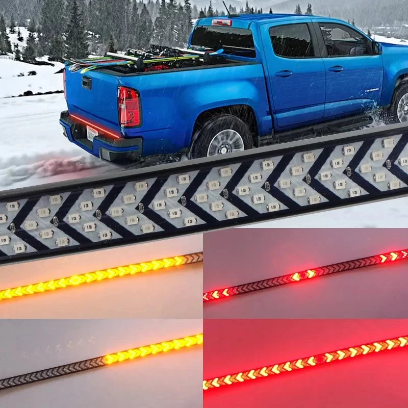 New Arrival Waterproof IP68 scanning Turn Signal Running Driving Light Brake Stop LED Truck Tailgate Light Bar decoration  light