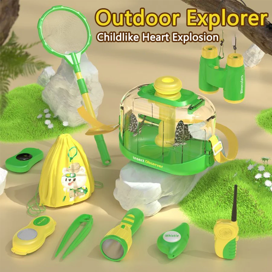 SL 11pcs One Set Educational Bug Catcher Explorer Nature Exploration Kit Insect Outdoor Toy Set For Kids Toddlers Children Play