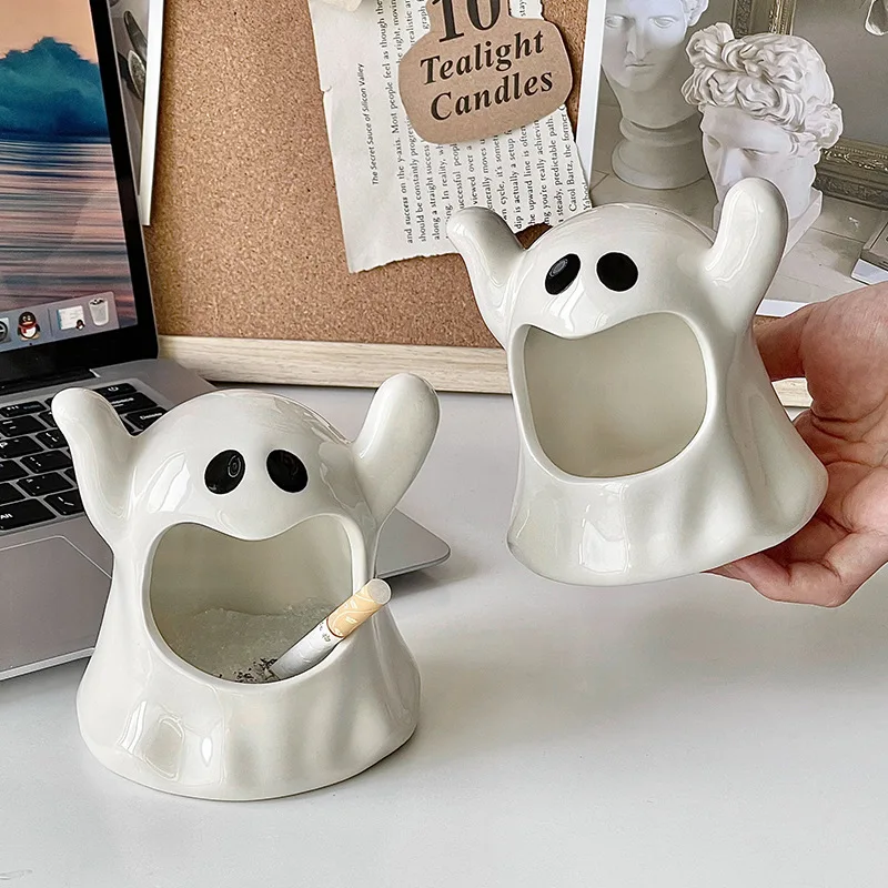 (Wholesale) Hot Selling Creative Resin Halloween Ghost ashtray For Home Decoration