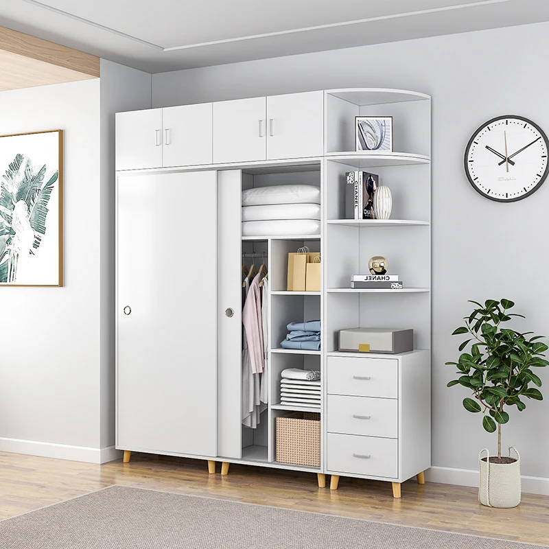 Modern Storage Hotel Closets Cabinets Set Room Armoire Industrial Clothes width 1.6m Cupboards For Bedroom Wardrobe
