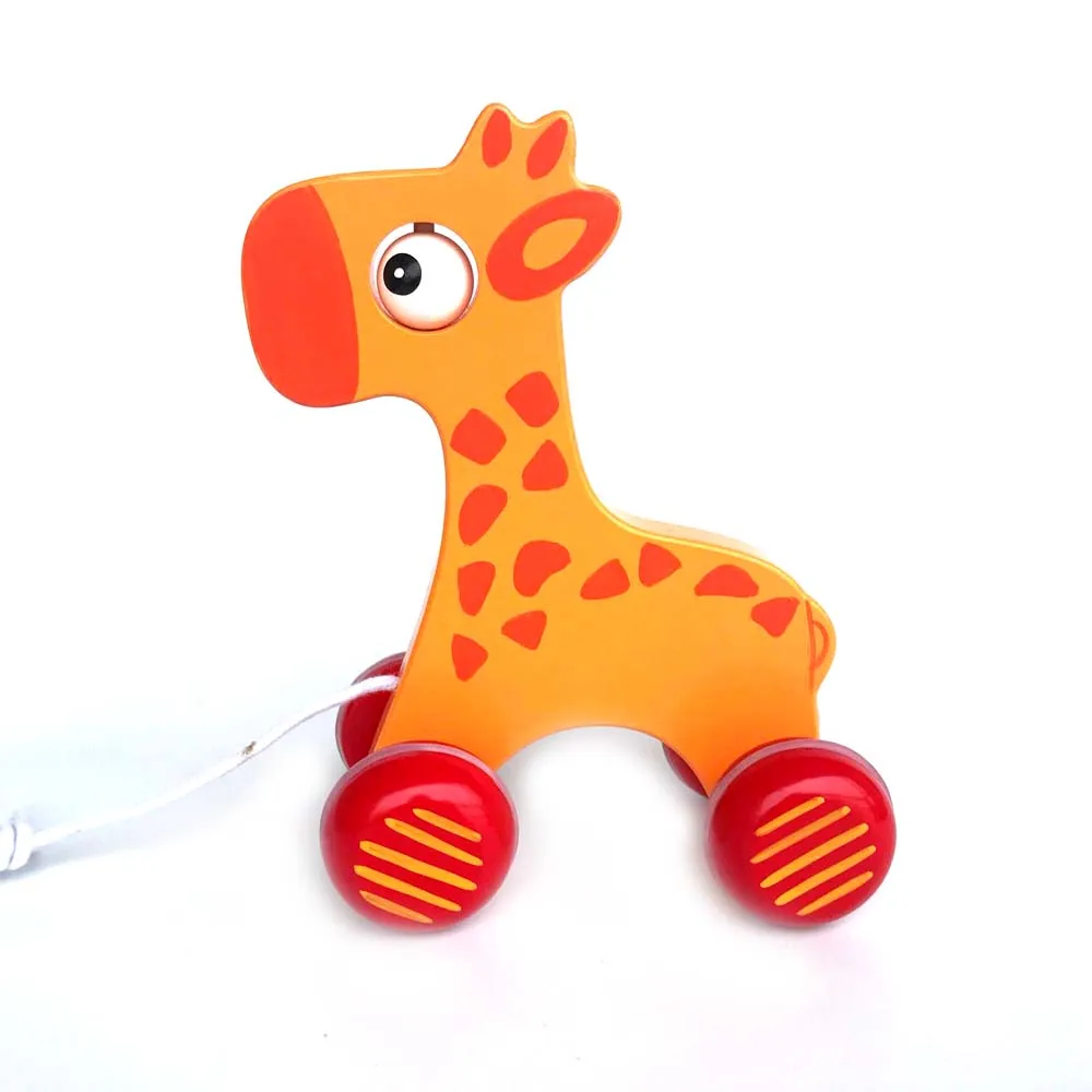 Baby Montessori Toys Car Wooden Push and Pull Toddler Toy