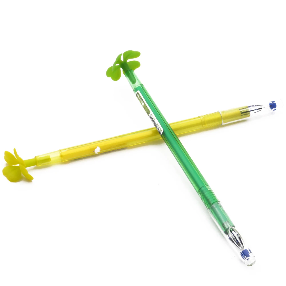 Lovely Clover Pens 0.5mm Cute Kawaii Plastic Gel Pen For Student With Custom Logo