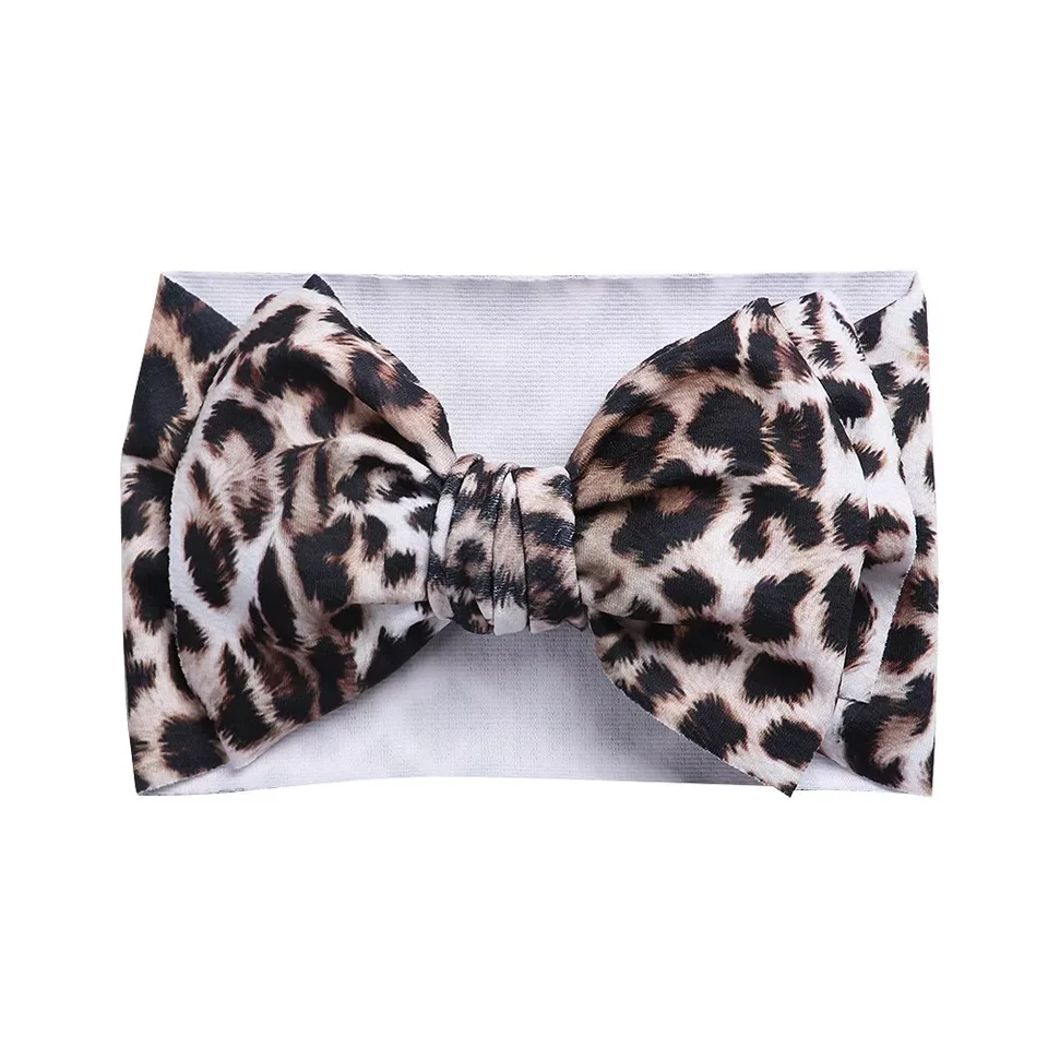 Wholesale Cute Baby Girls Headband Toddler Big Bow Knotted Hairband Lips Printed Turban Knot Headwraps Kids Wide Headbands
