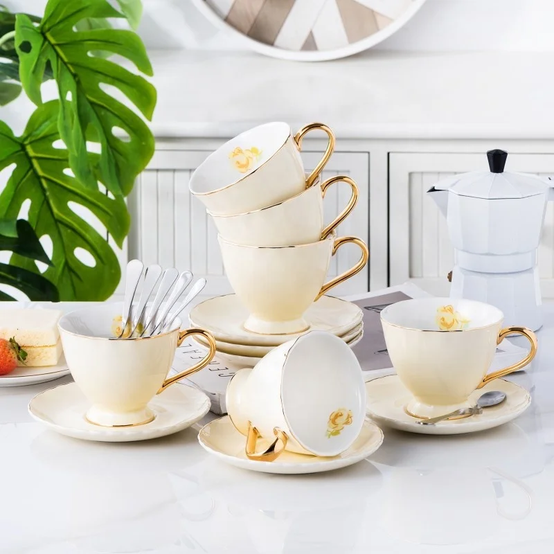 80ml Ceramic Coffee Cup Luxury Simple Porcelain Afternoon Tea Cup Dinner Wedding Modern Drinkware