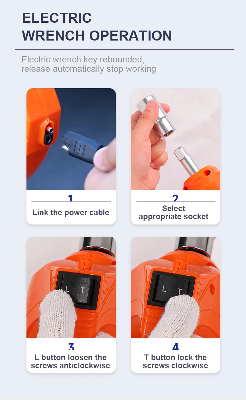 Multifunctional Portable  5 Ton 3 in 1 Car Electric Hydraulic Floor Jack Electric Wrench Set LED Flashlight with Safety Hammer