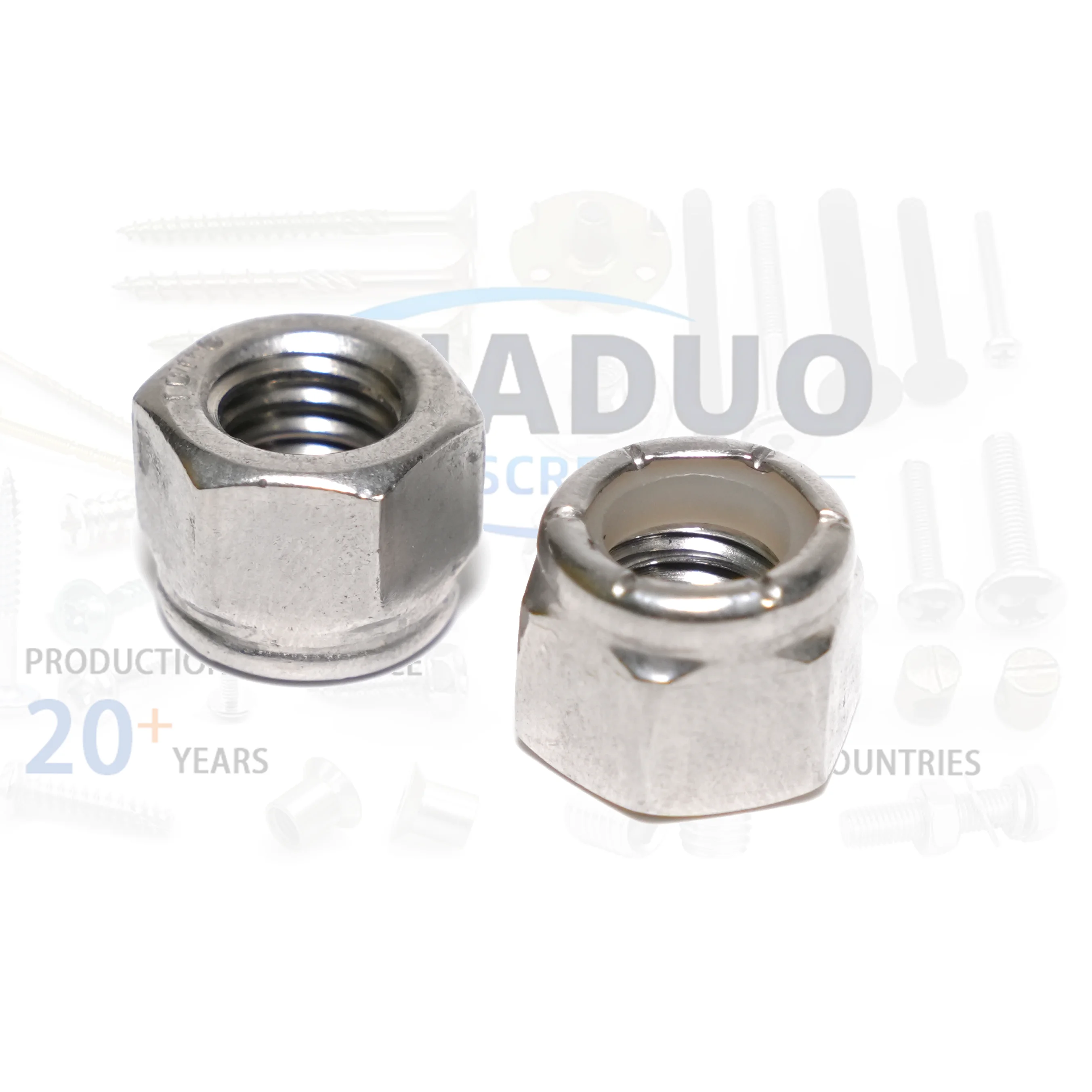 Stainless Steel 18-8 Nylon Insert Hex Lock Nuts #12 1/4-20 M8 Self Locking Nuts