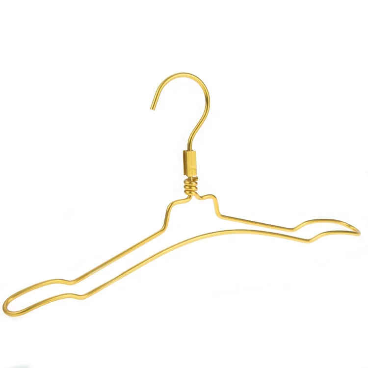 Hot sale shop wholesale non slip wire metal aluminium black gold iron custom laundry clothes dress shirt hangers manufacturer