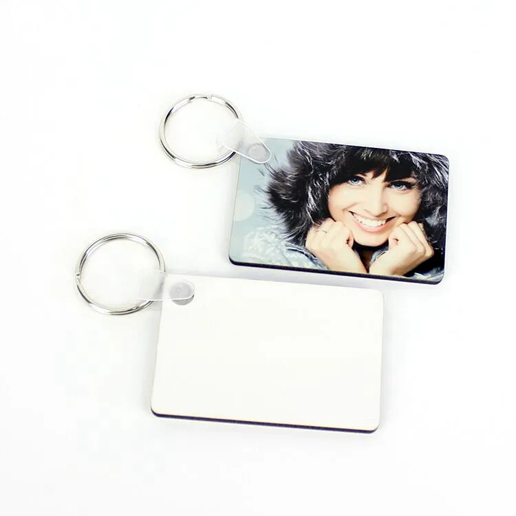 Quality Wholesale Holiday Gifts Diy Rectangle Mdf Blank Sublimation Keychain