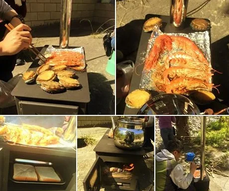 Camping Tent Stove and Wood Coal Cook Stove and Wood Burning Water Heater