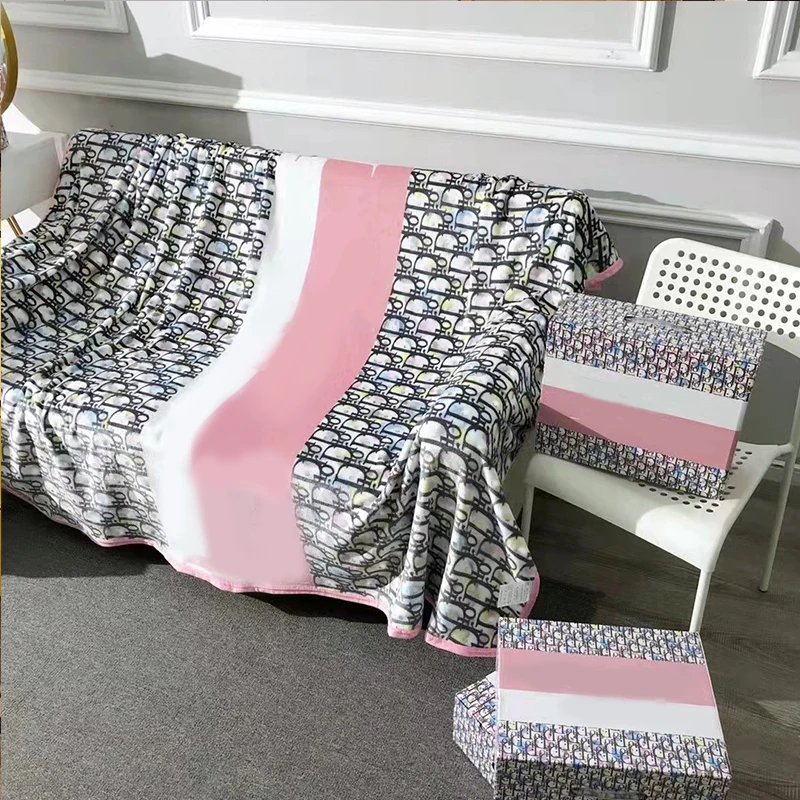 Роскошное Брендовое дизайнерское одеяло, Флисовое одеяло с логотипом, Фланелевое Флисовое одеяло для зимы