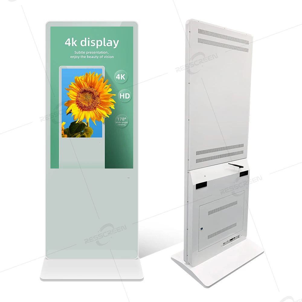 Manufactory Direct Display Ultra-thin Bezel Floor Standing Digital Advertising Signage Screen