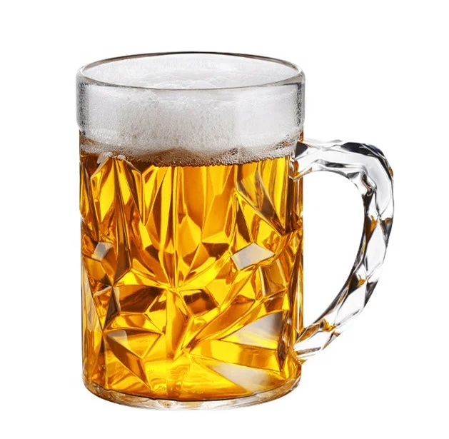Transparent acrylic beer cup thickened drop resistant plastic with handle mug bar restaurant KTV beer mug