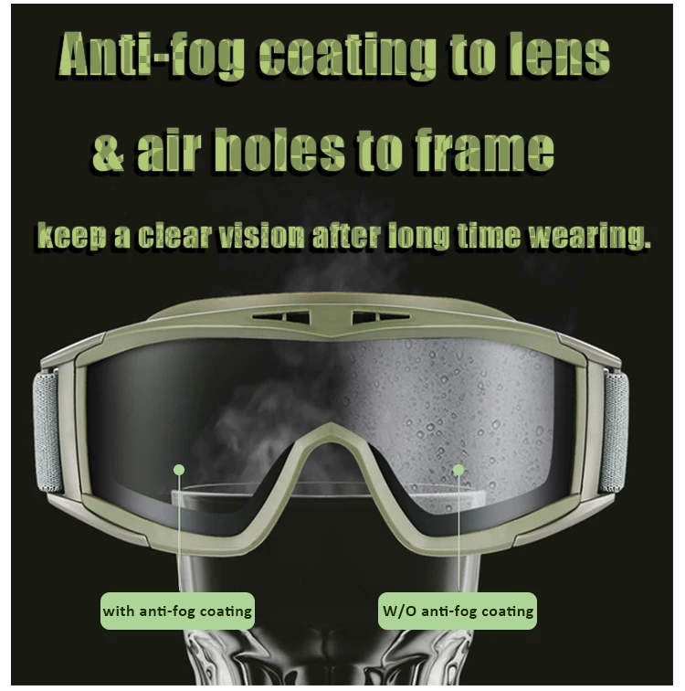 High Quality Tactical Goggles Shooting Sunglasses 3 Lens  Paintball Motorcycle Windproof CS game Glasses