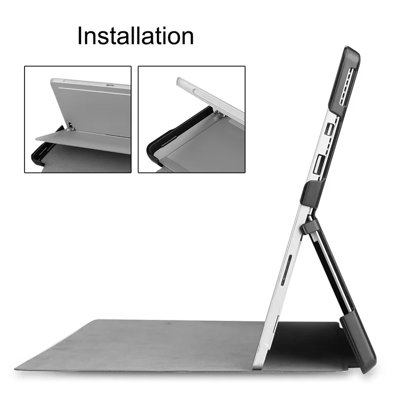  Кожаный защитный чехол-книжка с подставкой для Microsoft Surface Pro 4 / 5 6 7 12 3 дюймов держателем